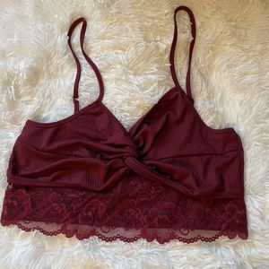 Burgundy spaghetti strap top